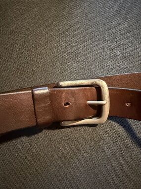 Classic Brown Leather Men's Belt